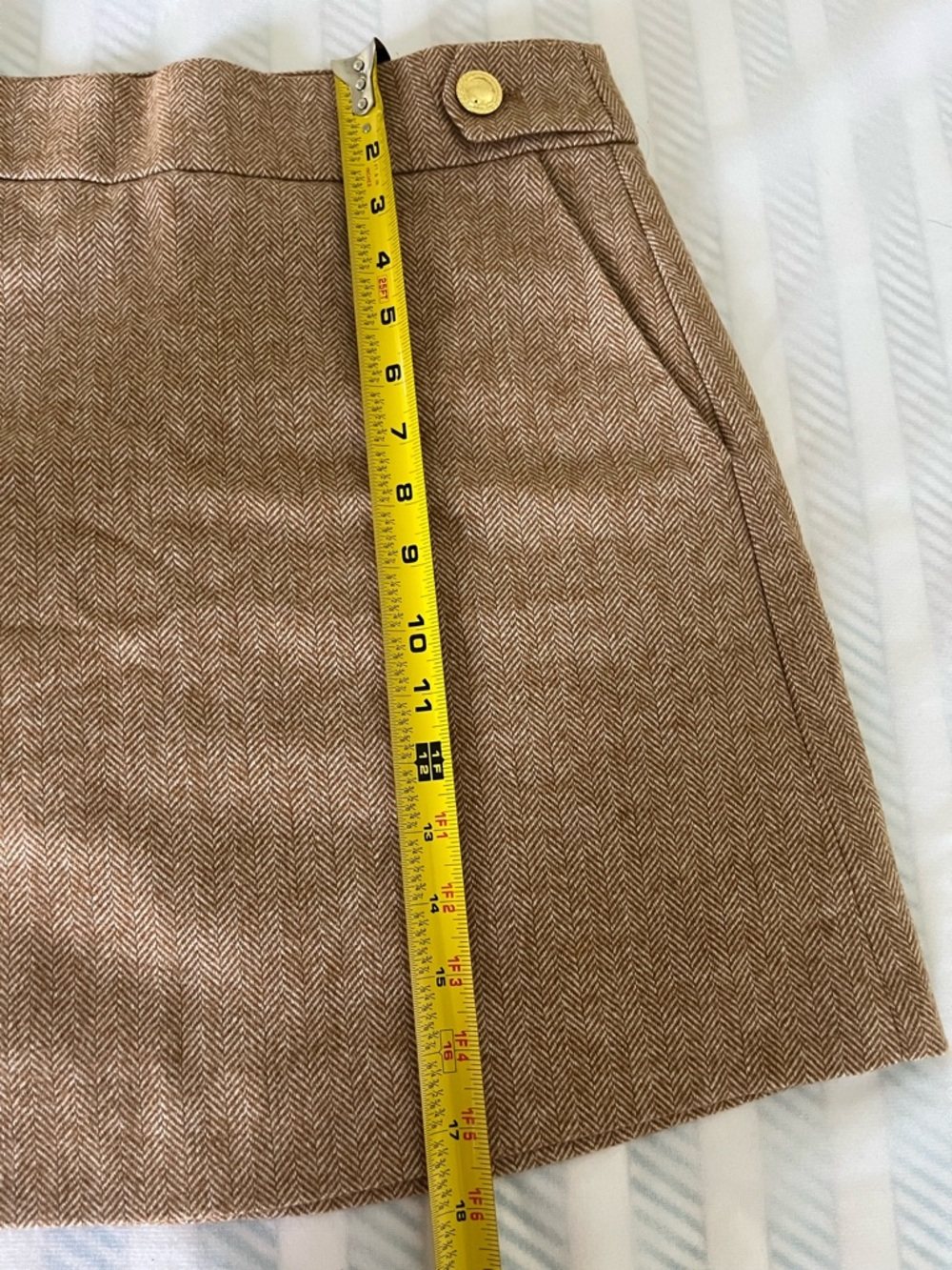 J Crew Two-Piece Brown Tweed Vest & Skirt Set - Picture 11 of 12